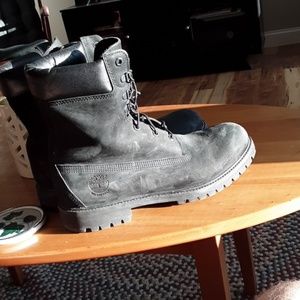 Timberland 8" all black boots.